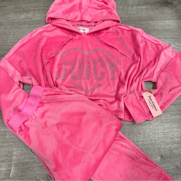NWT Juicy Couture Forever Pink Jogger Pajama Hoodie Set - Picture 3 of 7
